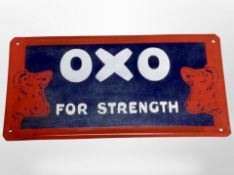 A reproduction metal OXO sign 40 cm x 20 cm