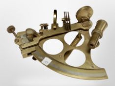 A brass sextant