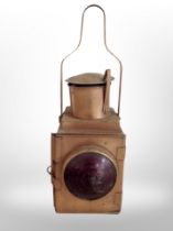 A copper signal lamp,