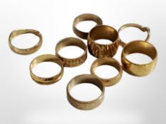 Ten wedding ring samples