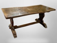A good quality joined oak 6' refectory dining table