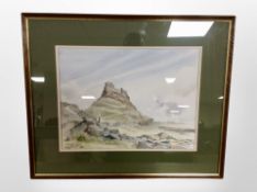 Peter Taylor : Lindisfarne Castle, Holy Island, watercolour, signed and dated 1982,