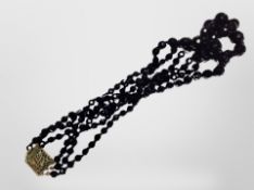 A Whitby jet necklace