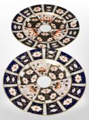 A pair of Royal Crown Derby Imari porcelain plates, pattern 2451,