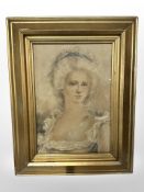 Early 19th century English School : Head and Shoulders portrait of a lady, watercolour,