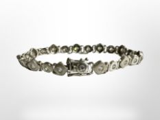 A silver zirconia bracelet