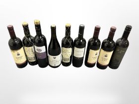 Nine bottles of red wine - Finca Los Principes 2014, Vigna Flaminio Brindisi, Barbera D'Asti etc.