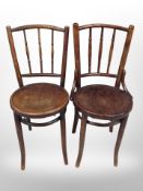 Two beech bentwood chairs