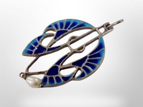 An enamel silver pendant