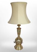 A good quality brass table lamp with shade,