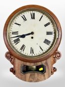 A 19th century mahogany drop dial wall clock CONDITION REPORT: Requires