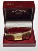 A Gent's gold plated Rotary quartz wristwatch in box