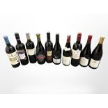 Ten bottles of red wine - Waimea Pinot Noir, Morgon 2000, Wild Pig Syrah 2001,