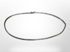 A silver snake chain, 15 inches CONDITION REPORT: 12.