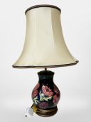 A Moorcroft table lamp with shade,