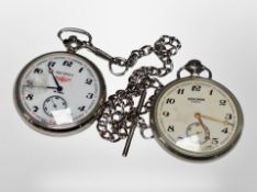 Two railway pocket watches