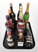Several bottles of alcohol including Whyte & Mackay blended scotch whisky, Bailey's, Drambuie,