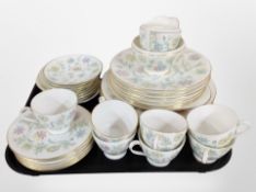 Forty pieces of Minton Vanessa tea and dinner china.