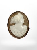 A Victorian cameo brooch mounted in 9ct gold.