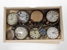 A Waltham gold-plated open-faced pocket watch, together with several other examples,