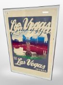 A vintage poster 'Las Vegas', 65cm x 94cm.