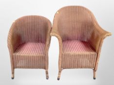 Two Lloyd Loom armchairs