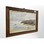 John William Gilroy (1868 - 1944) : Sandy Beach with Rocky Headland Beyond, watercolour, signed,