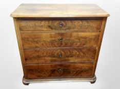 A 19th century Danish mahogany four drawer chest,