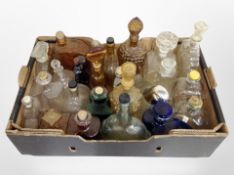 A box of 20th century Scandinavian glass decanters.