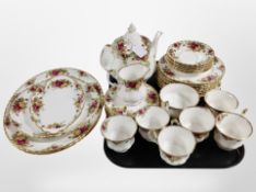 Thirty three pieces of Royal Albert Old Country Roses tea china