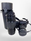 A Pentax P30N camera body with 28-80mm lens,