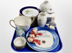 A group of Scandinavian ceramics including Royal Copenhagen Fajance wall plate,