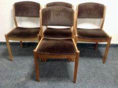 Four Danish teak framed dining chairs
