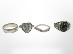 Four silver rings
