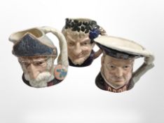 Three Royal Doulton character jugs to include Henry VIII,