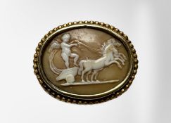 A 19th century 15ct gold cameo brooch