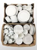 Two boxes of Royal Copenhagen porcelain dinnerwares.