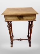 A 19th century Danish figured walnut work table,