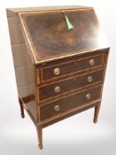 A late Victorian inlaid mahogany lady's bureau,