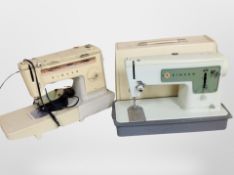 Three Singer electric sewing machines and one Elna example (4)