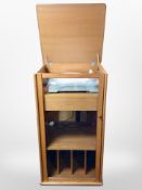A G Plan teak entertainment cabinet containing an Ion turn table,