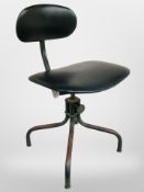 A 20th century Tan-sad industrial swivel chair