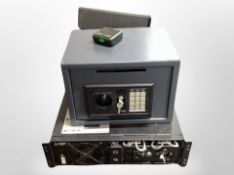 A digital safe with key, together with power supply unit,