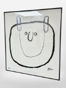 After Poul Holck : Smile, a monochrome print, 51cm x 56cm.