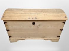 A 19th century pine domed topped blanket chest,
