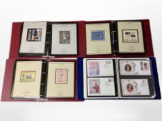 Four albums of miniature stamps sheets of the world,
