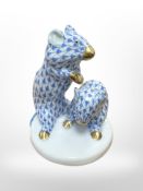 A Herend porcelain mouse group, height 7.5 cm.