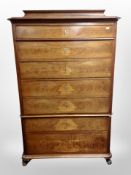 A 19th century Danish walnut seven drawer chest,