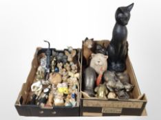 Two boxes of Pendelfin figures,