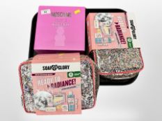 A Moschino Toy 2 Bubble Gum gift set, together with two Soap & Glory gift sets, all parts new.